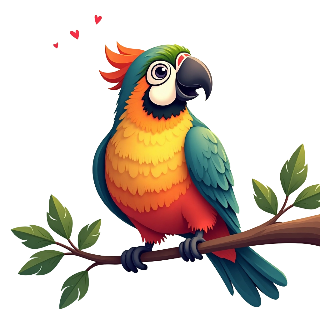 Colorful Parrot on a Branch